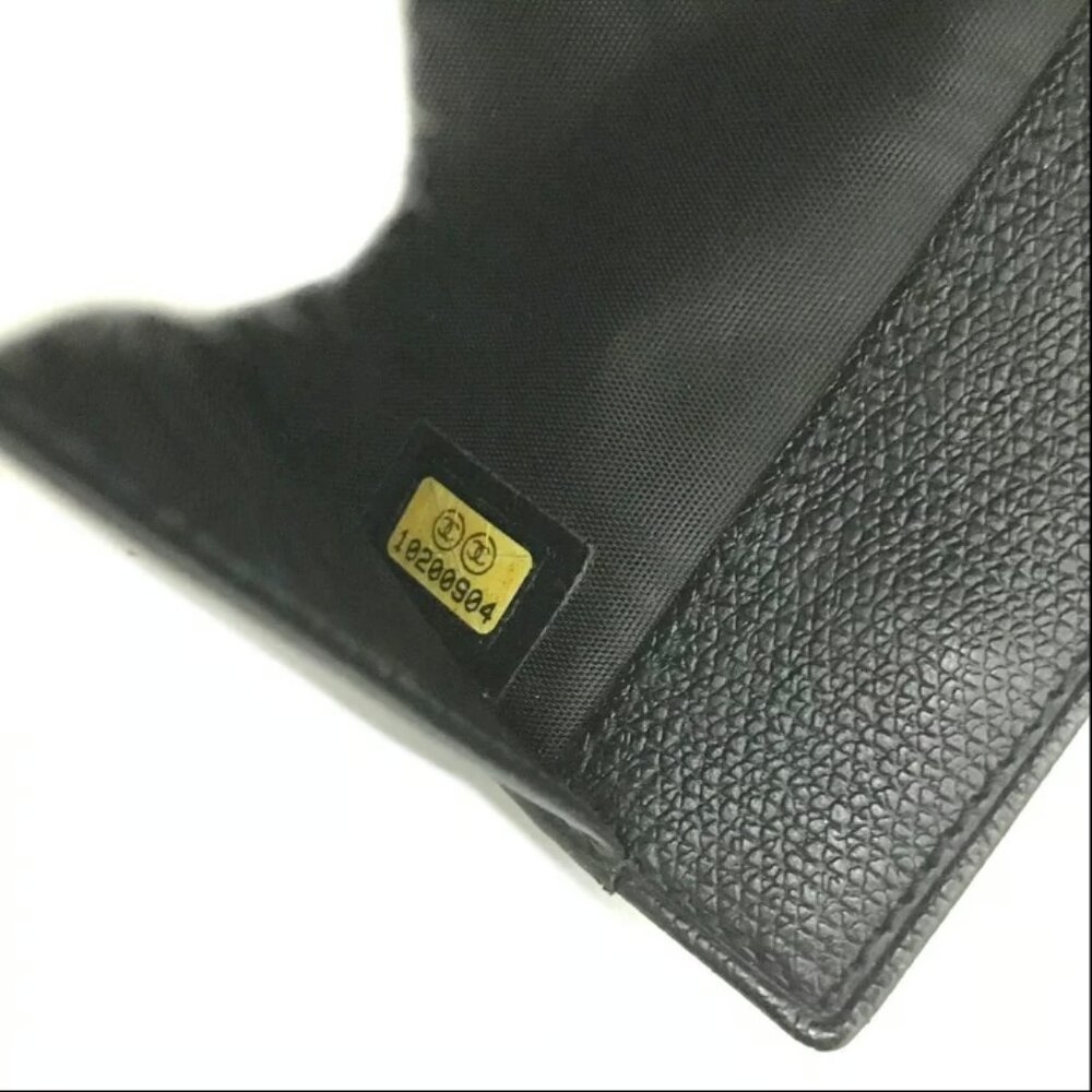 Authentic Chanel Coco Button Cc Logo Leather Long… - image 7